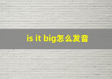 is it big怎么发音